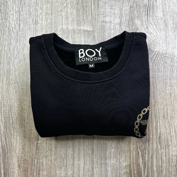 Boy London Men's Black / Gold Long Sleeve Boy Eagle Sweatshirt Crewneck Size M - Picture 1 of 11
